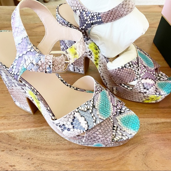 New Kate Spade Grace Snake Platform Sandals - Picture 5 of 7